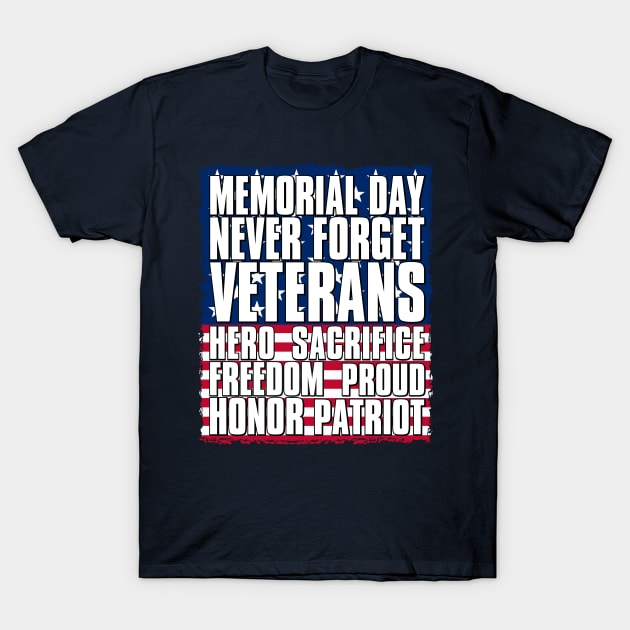 Memorial Day - Never Forget T-Shirt by ahgee